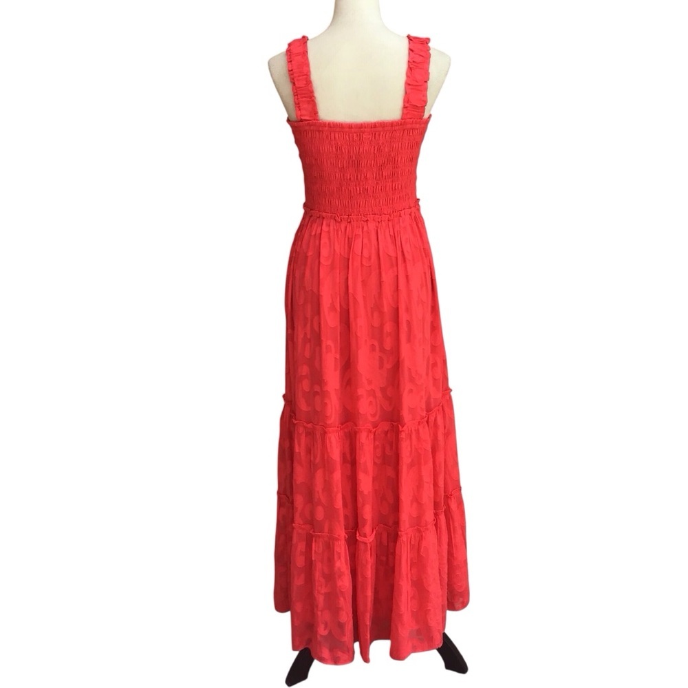 Lilly Pulitzer Coral Maxi Dress with Smocked Bodice - Picture 10 of 16